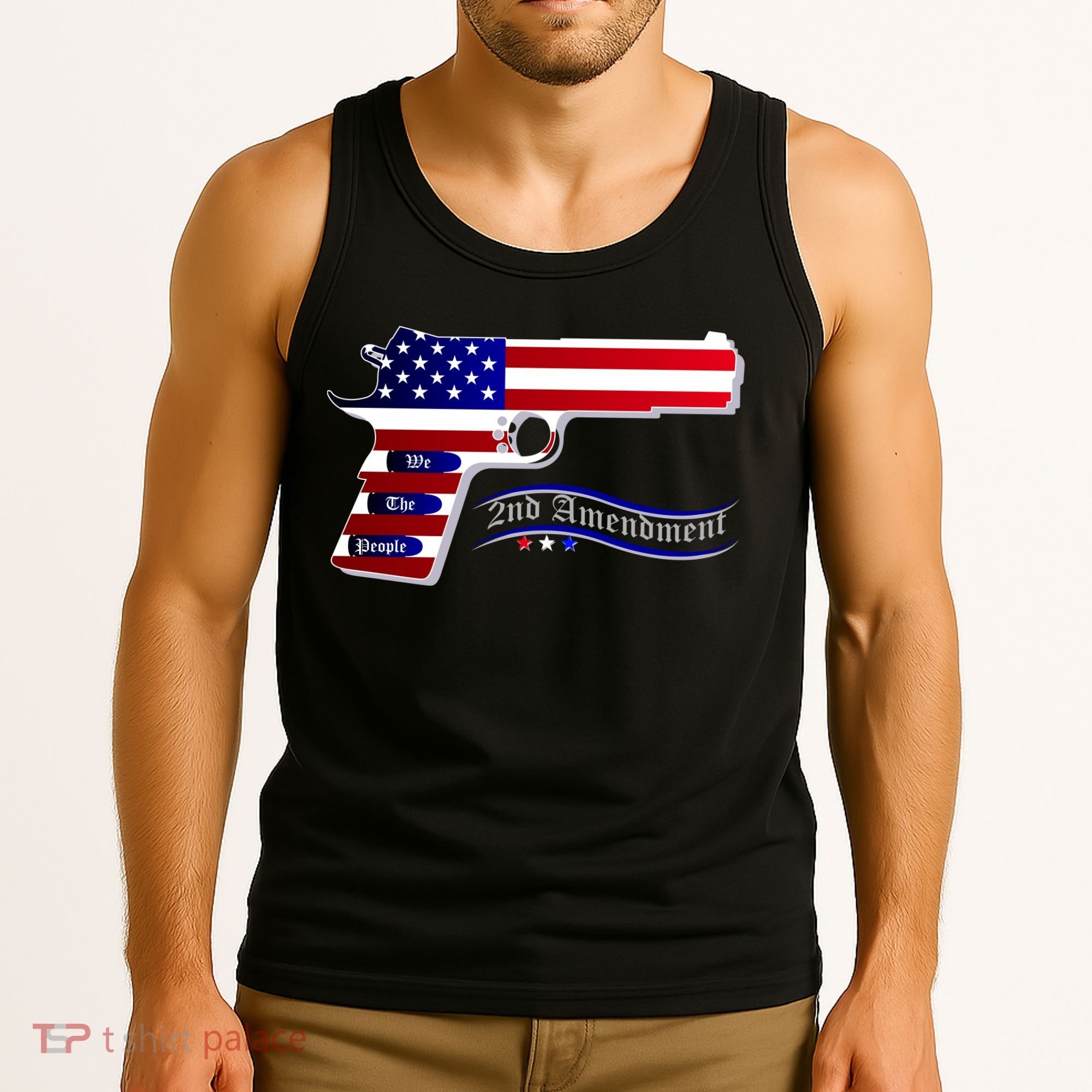 Second Amendment Support Hand Gun Tank Top