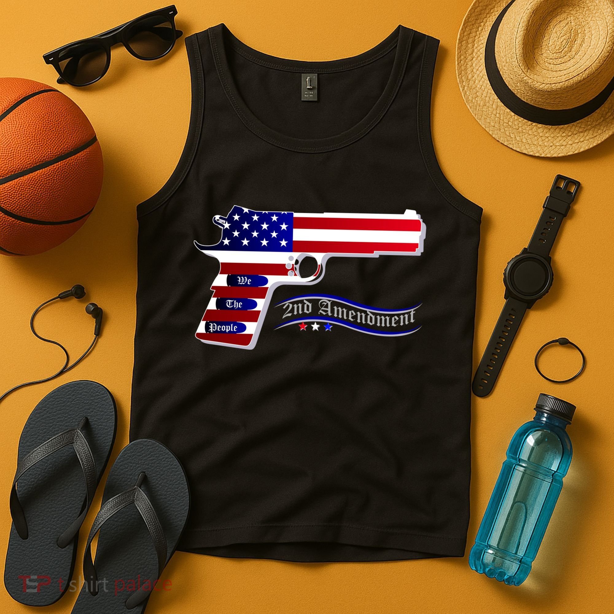 Second Amendment Support Hand Gun Tank Top