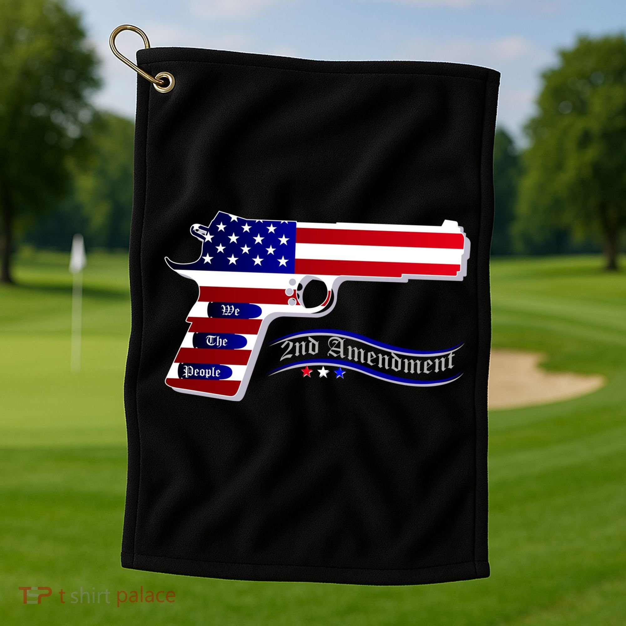 Second Amendment Support Hand Gun Golf Towel