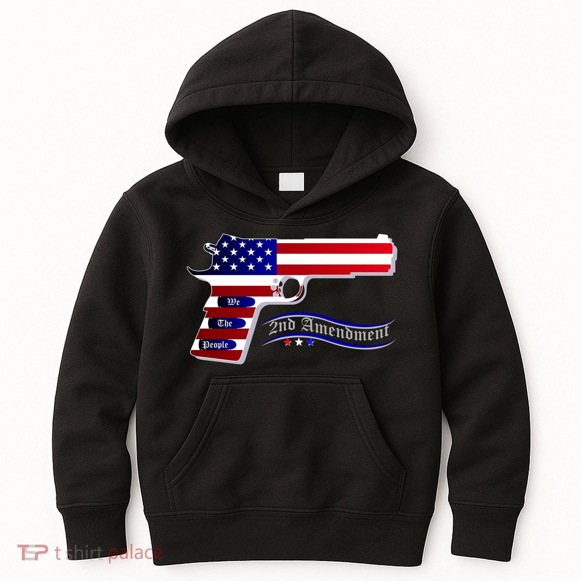Second Amendment Support Hand Gun Kids Hoodie