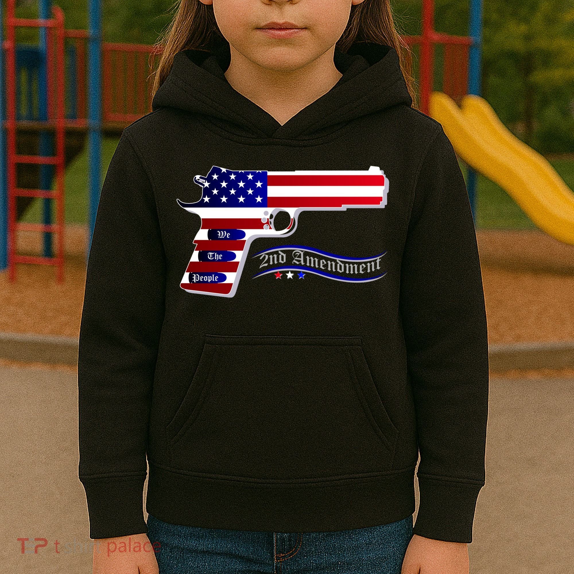 Second Amendment Support Hand Gun Kids Hoodie