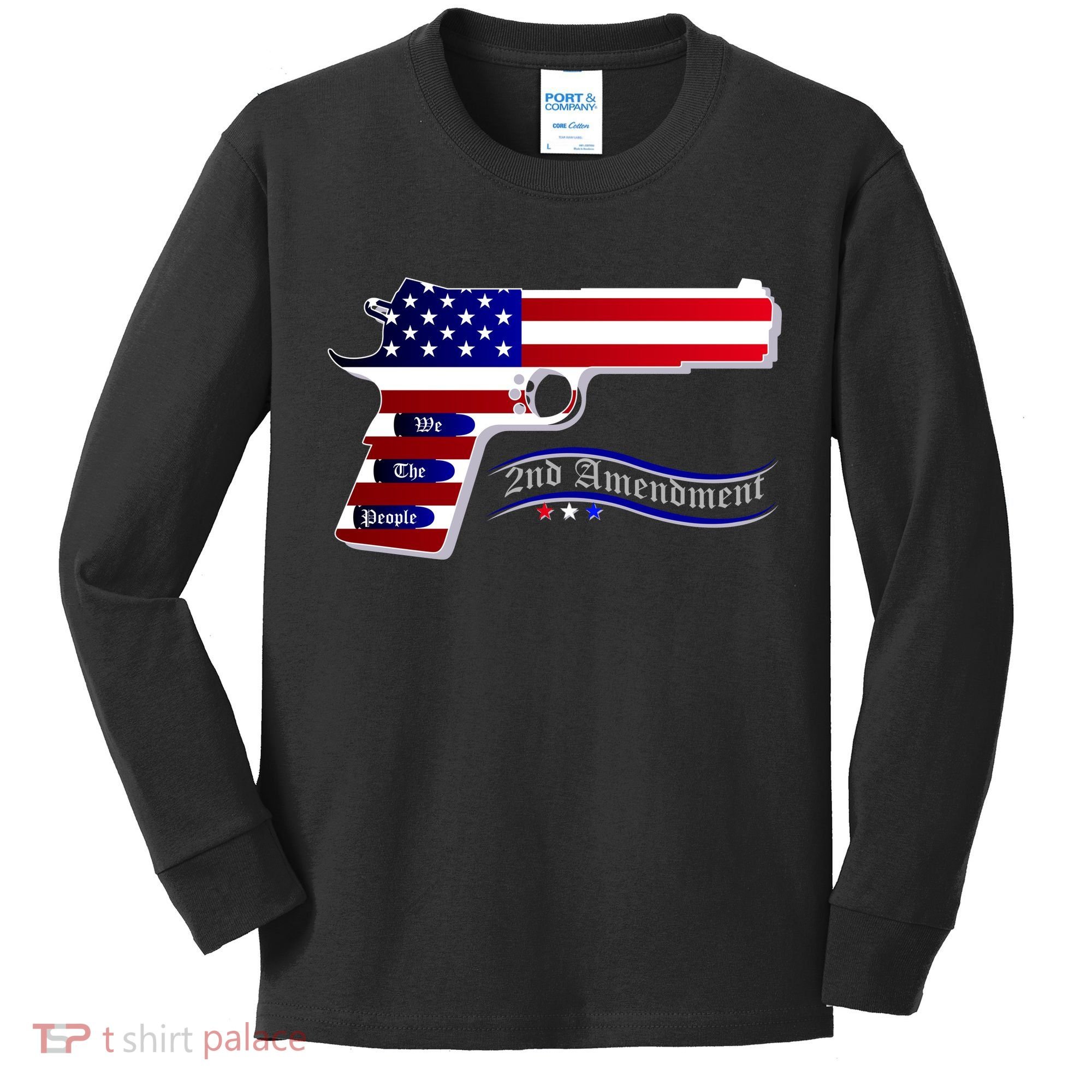 Second Amendment Support Hand Gun Kids Long Sleeve Shirt