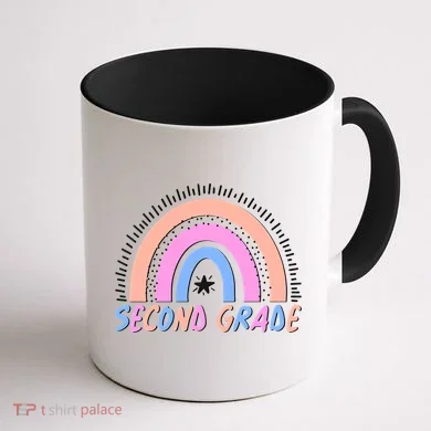 Second Grade Pastel Rainbow Coffee Mug back