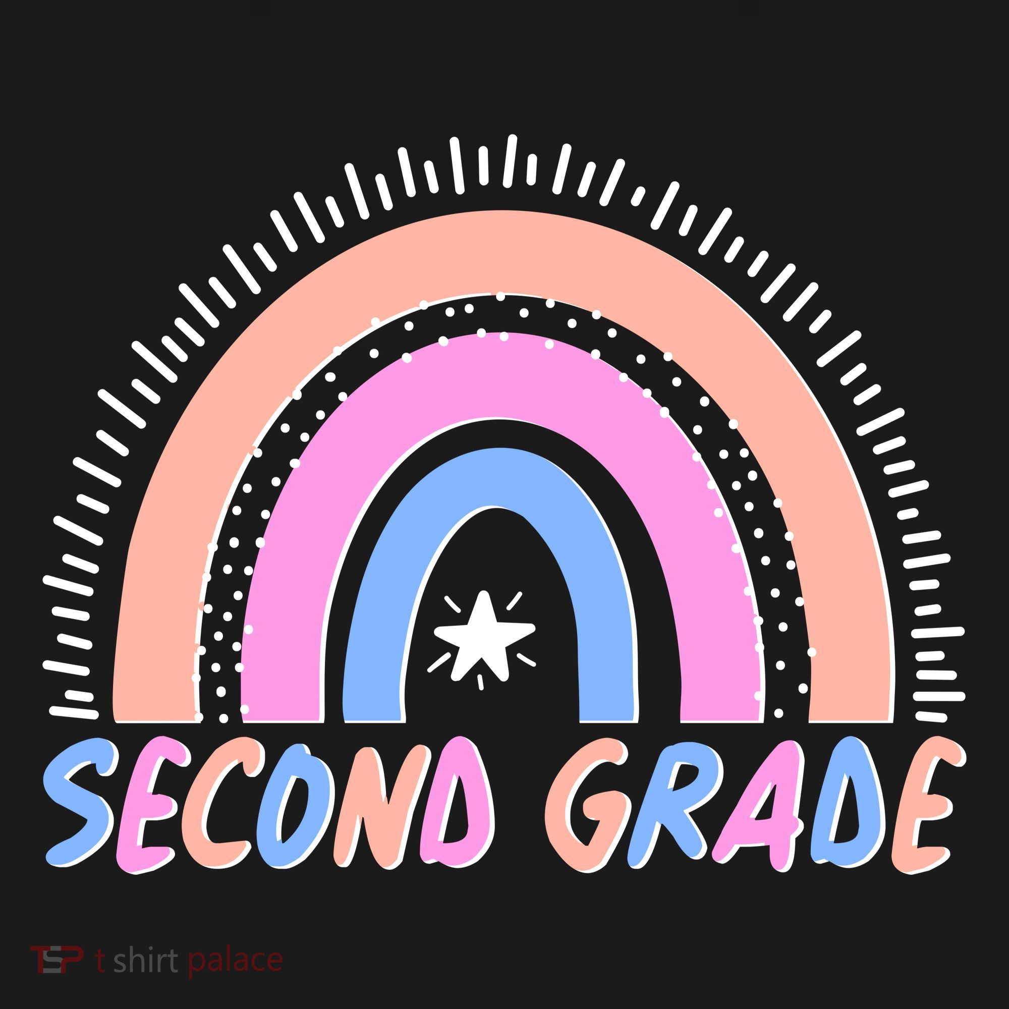 Second Grade Pastel Rainbow Polo