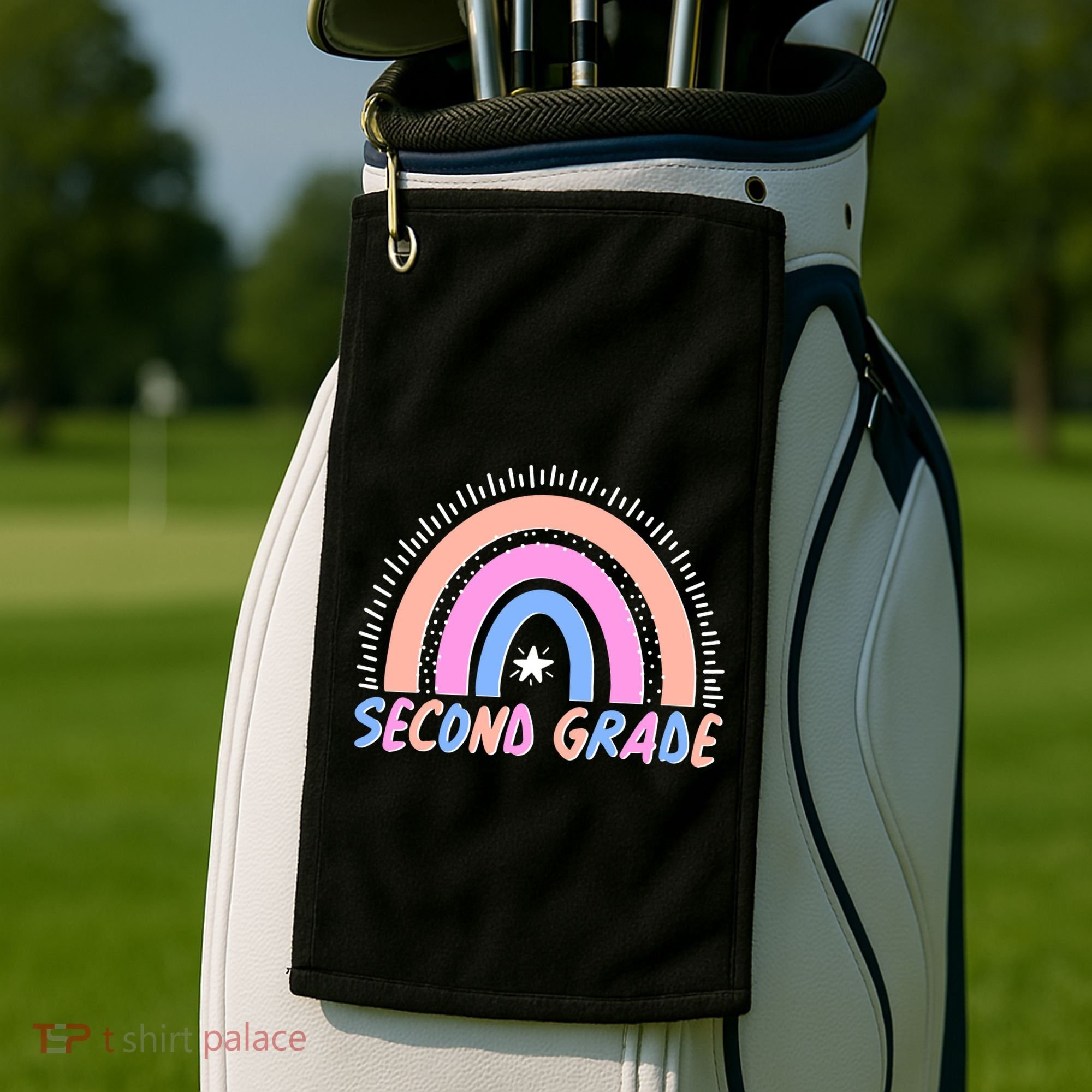 Second Grade Pastel Rainbow Golf Towel