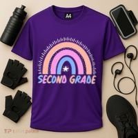 Second Grade Pastel Rainbow Cooling Performance Crew T-Shirt thumb 3