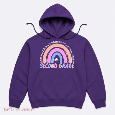 Second Grade Pastel Rainbow Hoodie