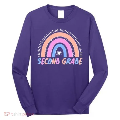 Second Grade Pastel Rainbow Long Sleeve Shirt
