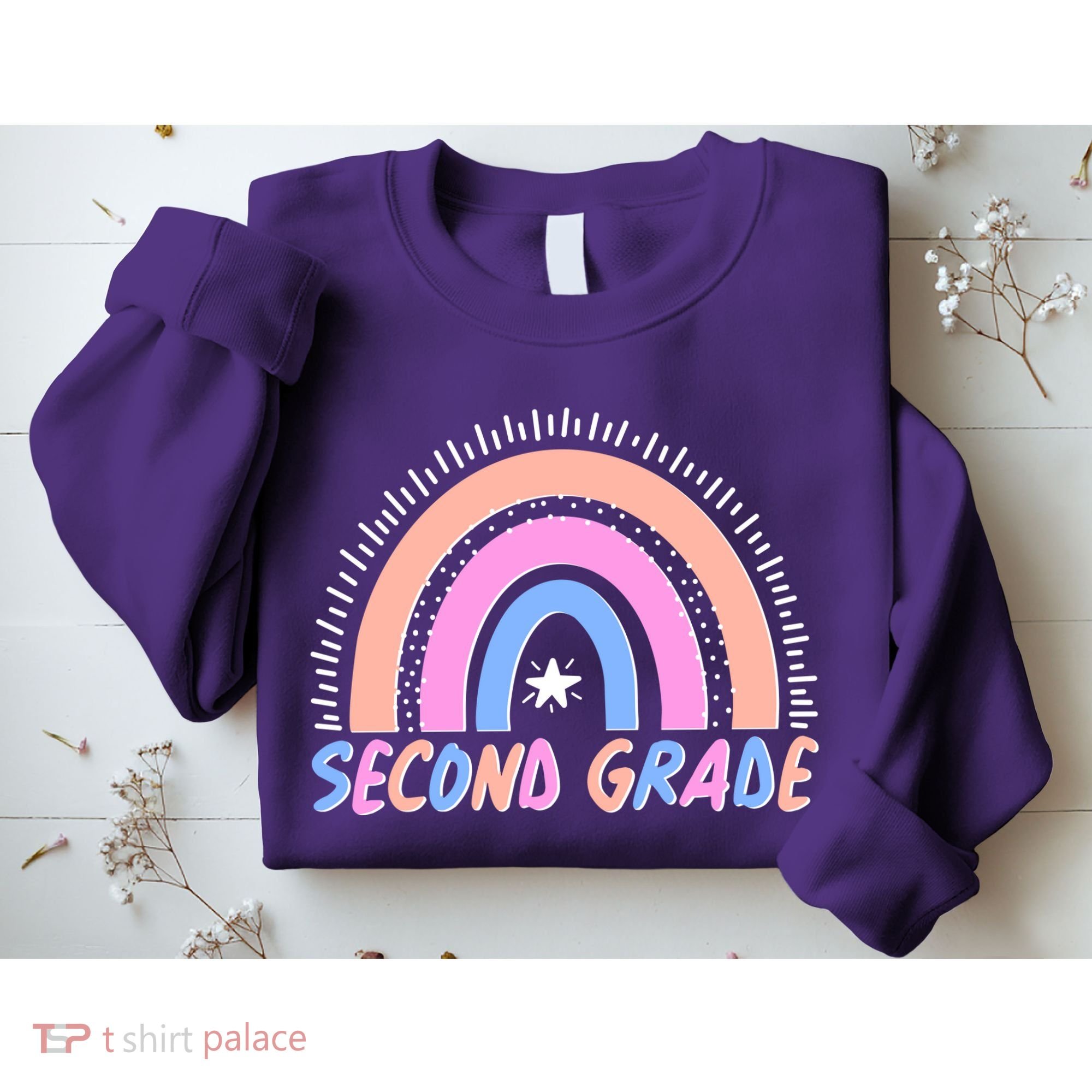 Second Grade Pastel Rainbow Sweatshirt