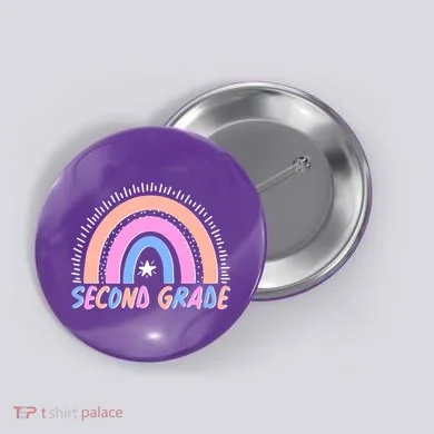 Second Grade Pastel Rainbow Button
