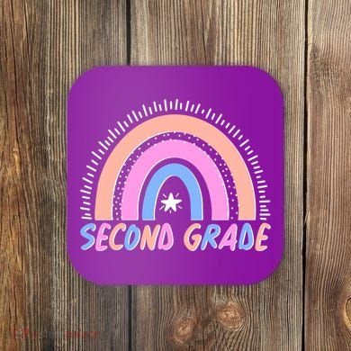 Second Grade Pastel Rainbow Coaster