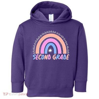 Second Grade Pastel Rainbow Toddler Hoodie