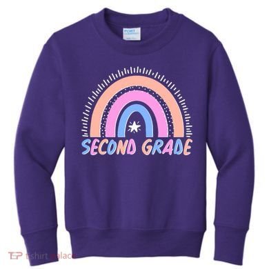 Second Grade Pastel Rainbow Kids Sweatshirt