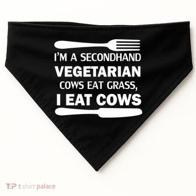 Secondhand Vegetarian Cows Eat Grass USA-Made Doggie Bandana