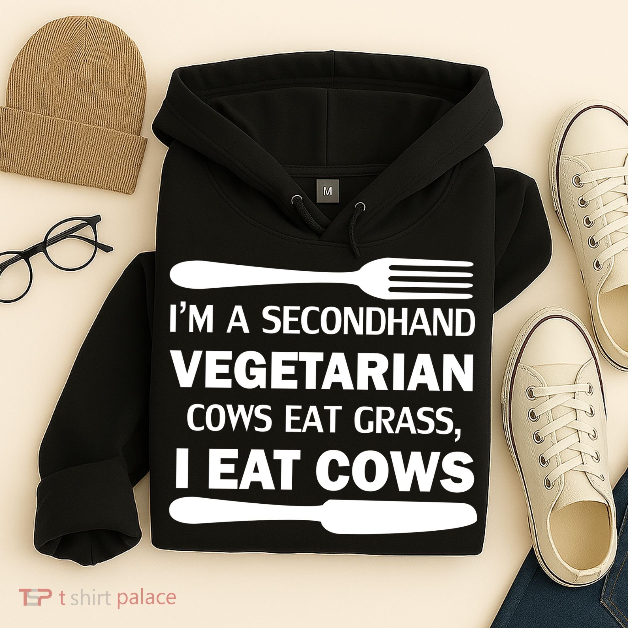 Secondhand Vegetarian Cows Eat Grass Hoodie