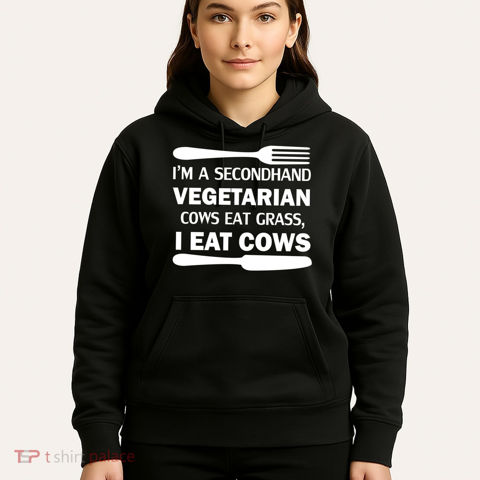 Secondhand Vegetarian Cows Eat Grass Hoodie