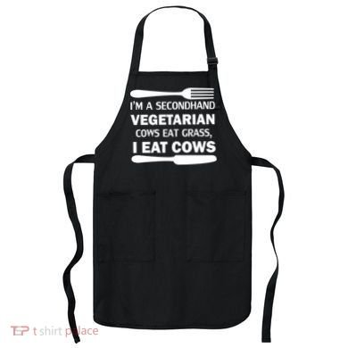 Secondhand Vegetarian Cows Eat Grass Apron