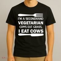 Secondhand Vegetarian Cows Eat Grass T-Shirt thumb 3