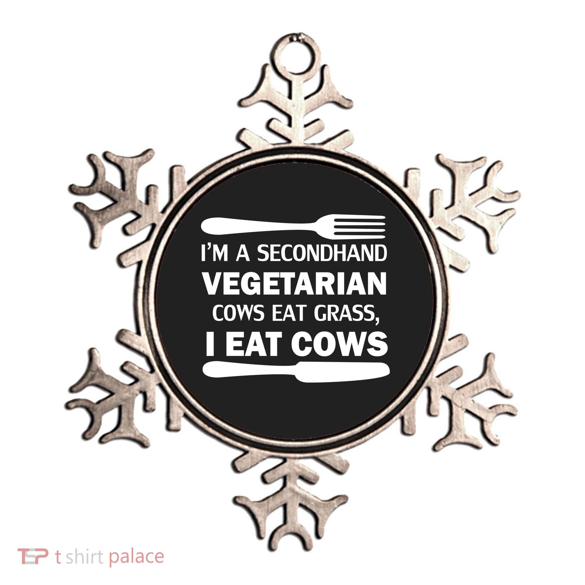 Secondhand Vegetarian Cows Eat Grass Ornament