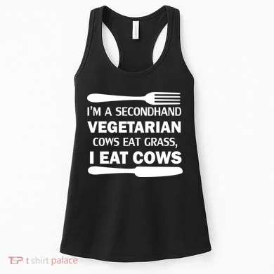 Secondhand Vegetarian Cows Eat Grass Women's Tank Top