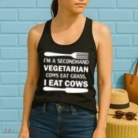 Secondhand Vegetarian Cows Eat Grass Women's Tank Top thumb 2