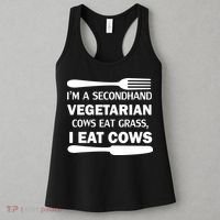 Secondhand Vegetarian Cows Eat Grass Women's Tank Top thumb 3