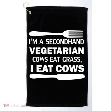 Secondhand Vegetarian Cows Eat Grass Golf Towel