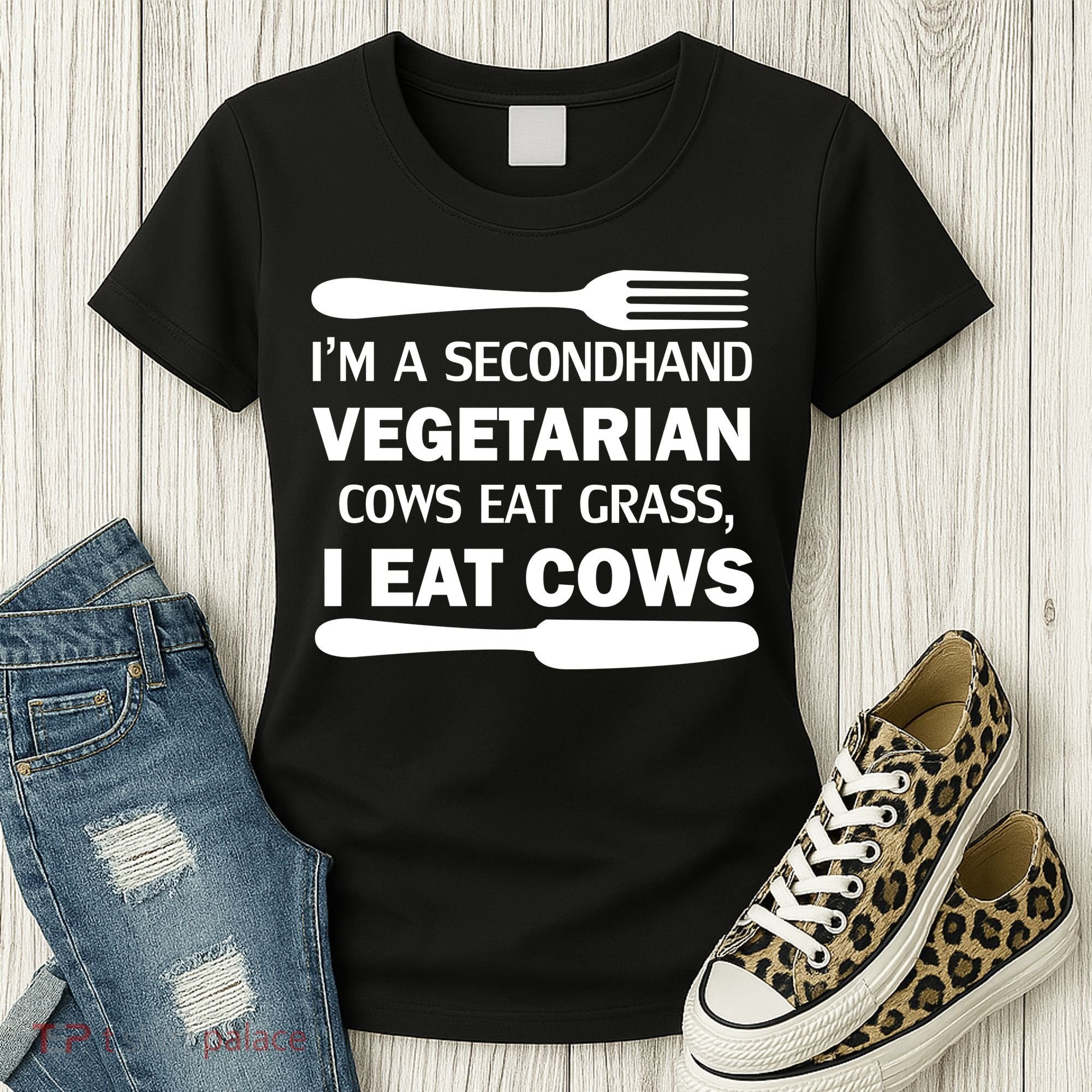 Secondhand Vegetarian Cows Eat Grass Women's T-Shirt
