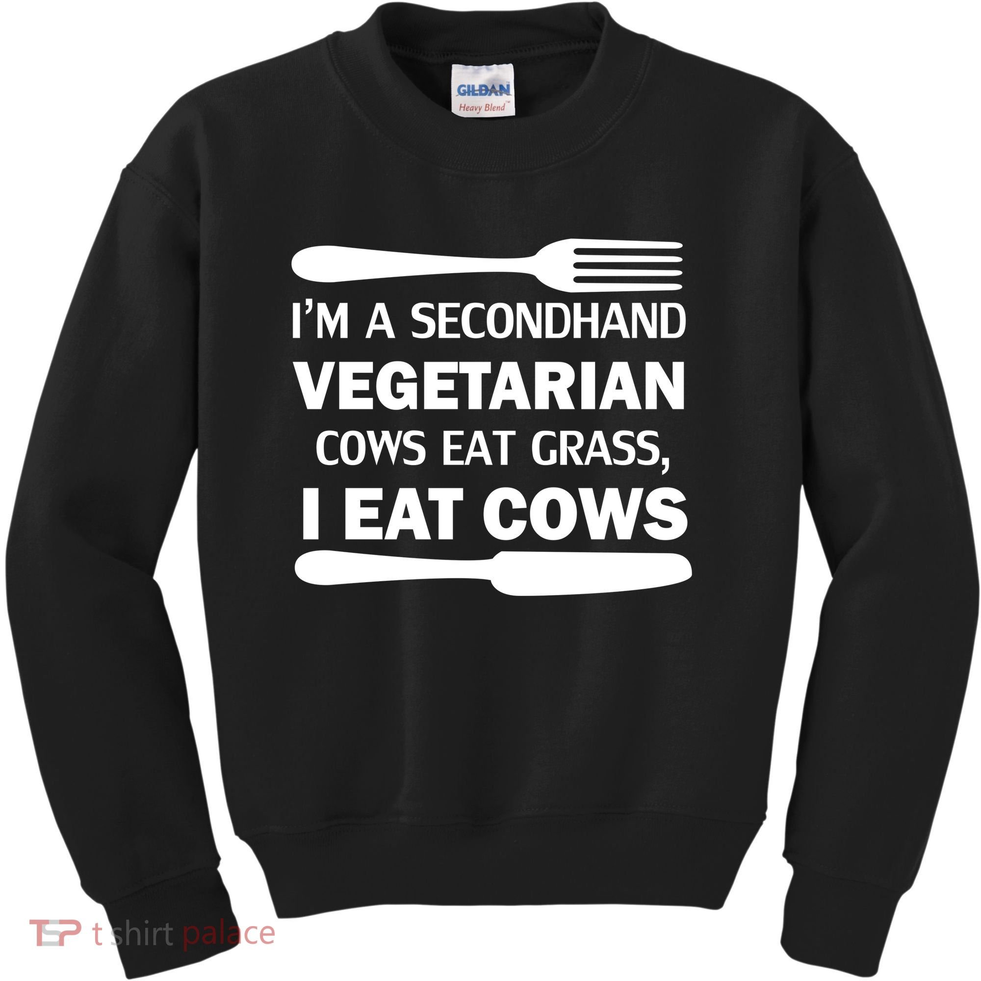 Secondhand Vegetarian Cows Eat Grass Kids Sweatshirt