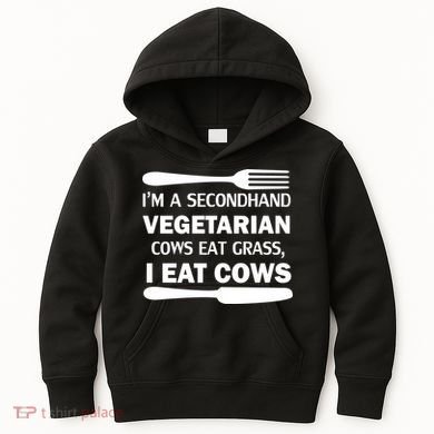 Secondhand Vegetarian Cows Eat Grass Kids Hoodie
