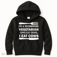 Secondhand Vegetarian Cows Eat Grass Kids Hoodie thumb 0