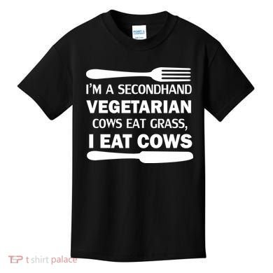 Secondhand Vegetarian Cows Eat Grass Kids T-Shirt