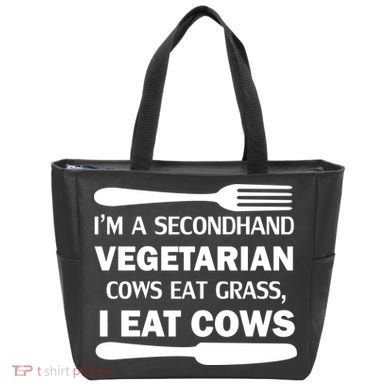 Secondhand Vegetarian Cows Eat Grass Tote Bag