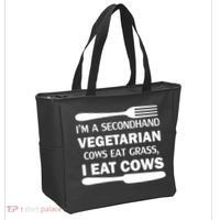 Secondhand Vegetarian Cows Eat Grass Tote Bag thumb 2