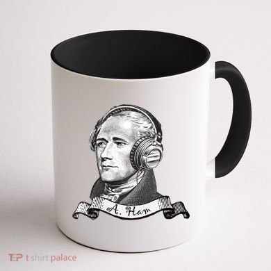Secretary Alexander Hamilton A. Ham Headphones Coffee Mug back