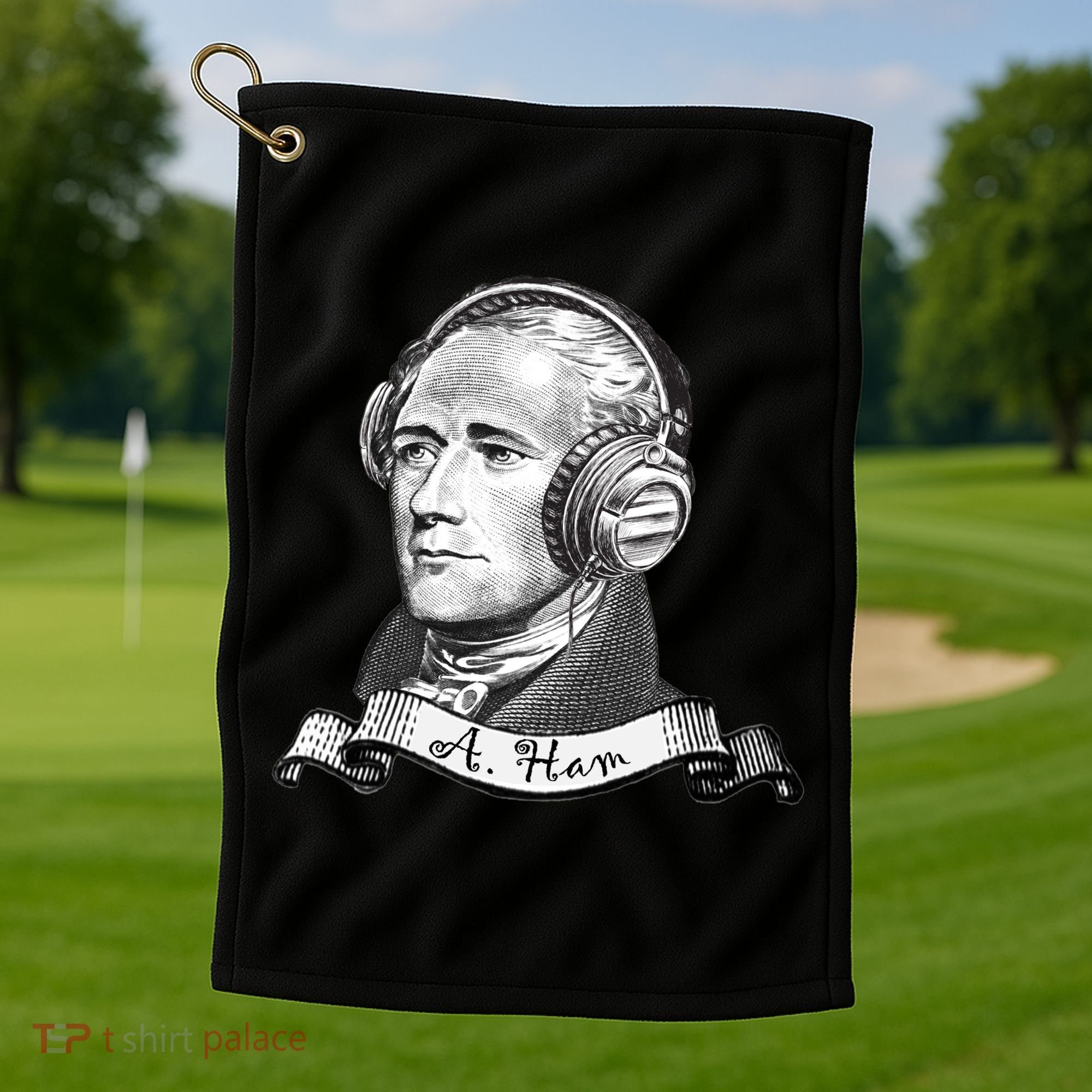 Secretary Alexander Hamilton A. Ham Headphones Golf Towel