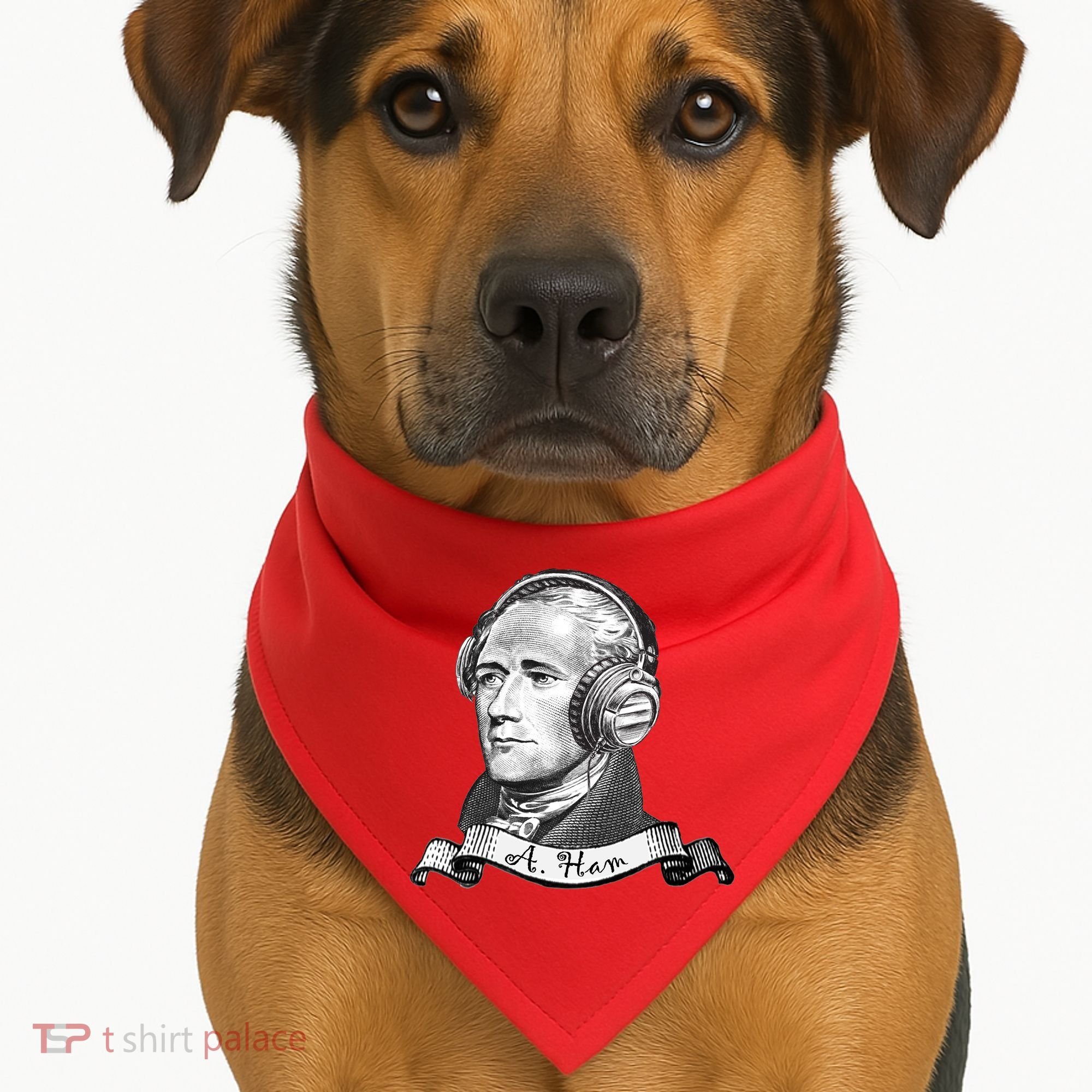Secretary Alexander Hamilton A. Ham Headphones USA-Made Doggie Bandana