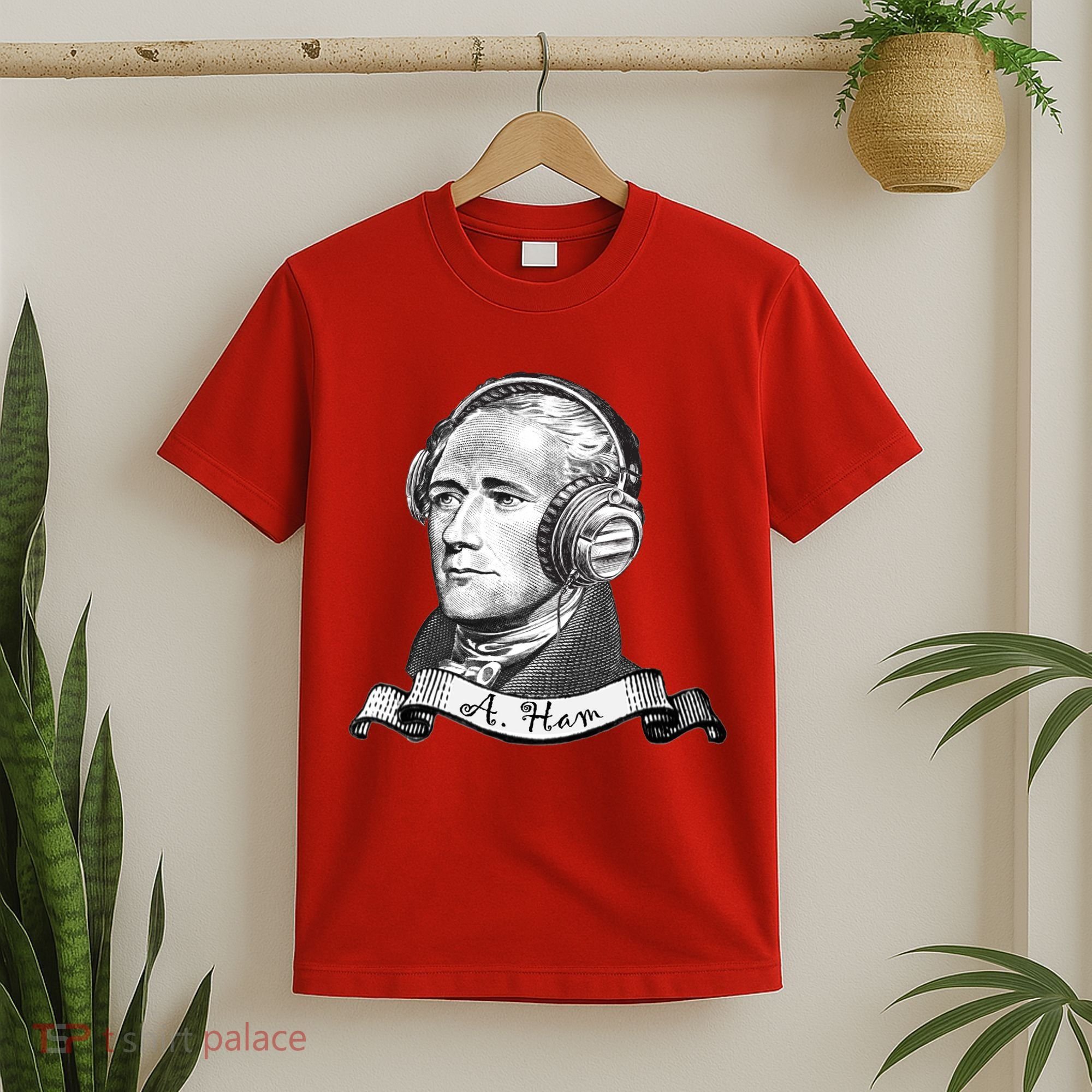 Secretary Alexander Hamilton A. Ham Headphones T-Shirt
