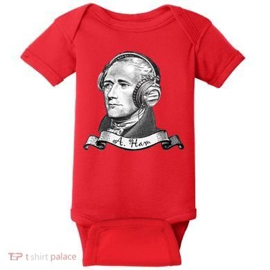 Secretary Alexander Hamilton A. Ham Headphones Baby Bodysuit