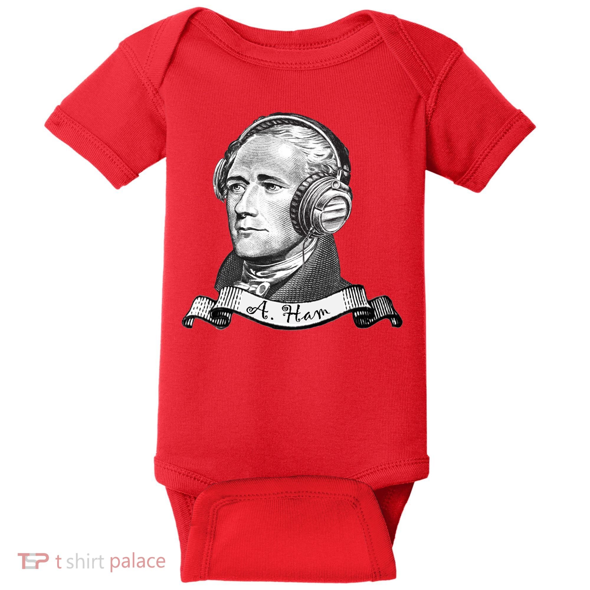 Secretary Alexander Hamilton A. Ham Headphones Baby Bodysuit