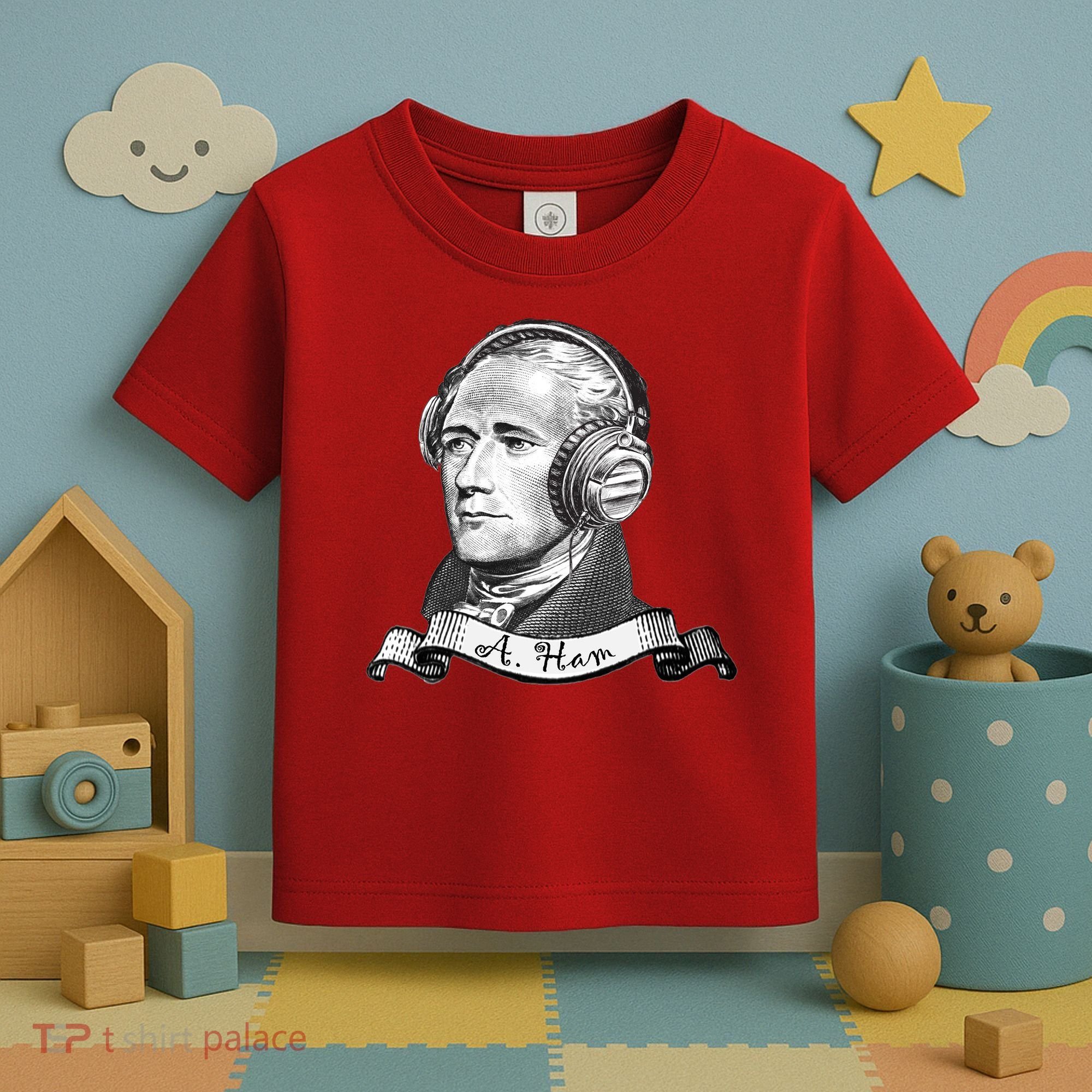 Secretary Alexander Hamilton A. Ham Headphones Toddler T-Shirt