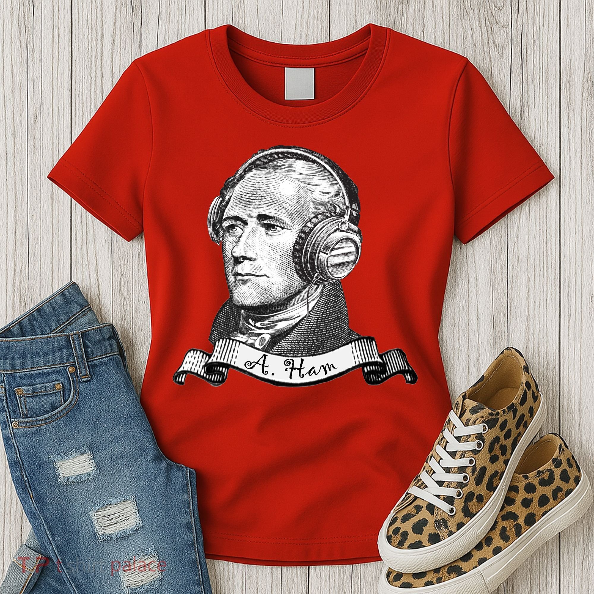 Secretary Alexander Hamilton A. Ham Headphones Women's T-Shirt