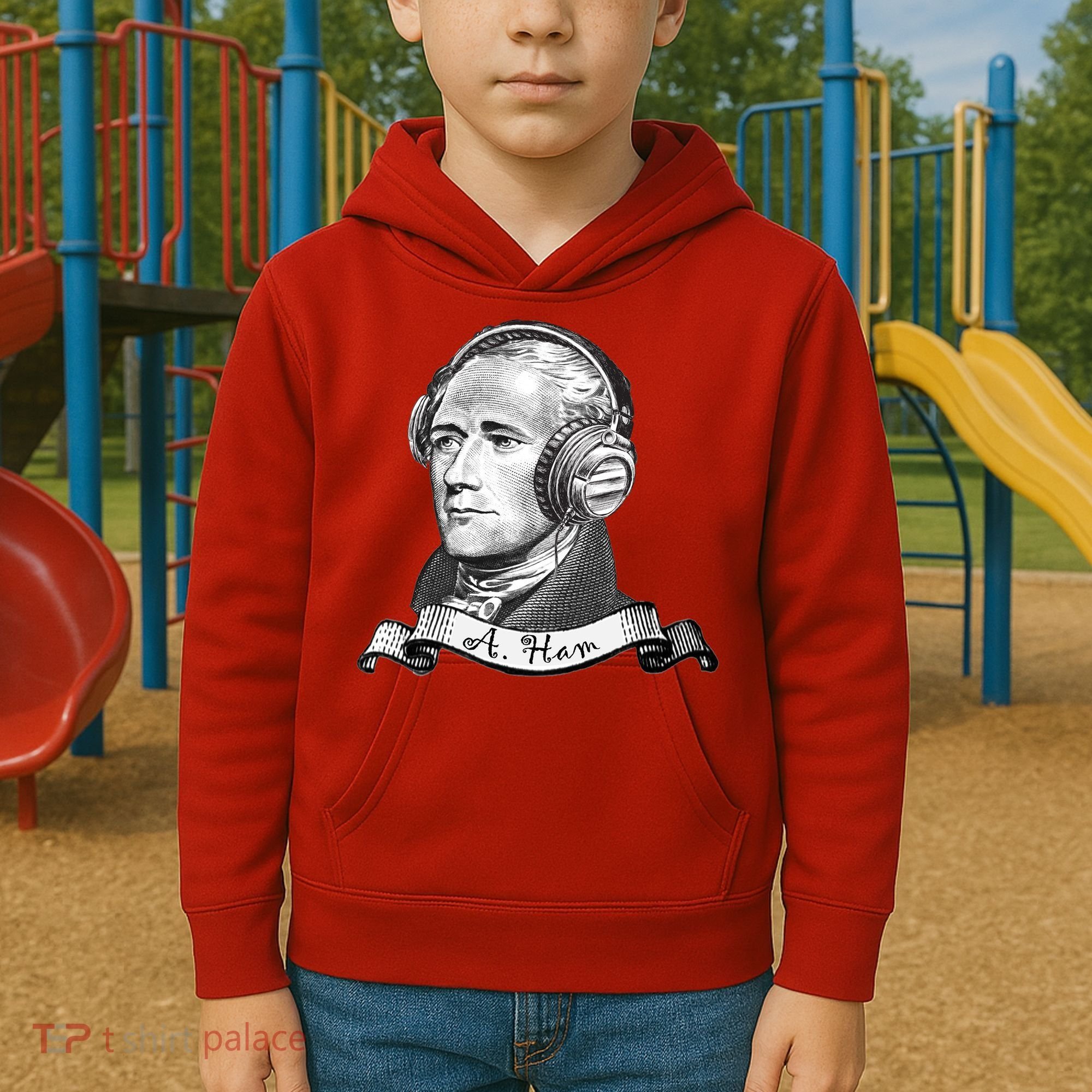 Secretary Alexander Hamilton A. Ham Headphones Kids Hoodie