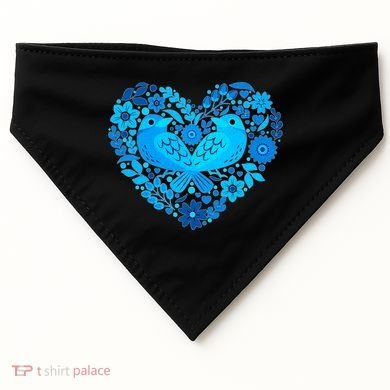 Secrets Blur Bird Heart USA-Made Doggie Bandana