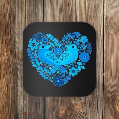 Secrets Blur Bird Heart Coaster