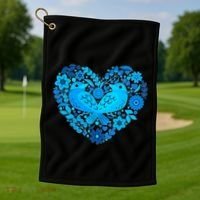 Secrets Blur Bird Heart Golf Towel thumb 1