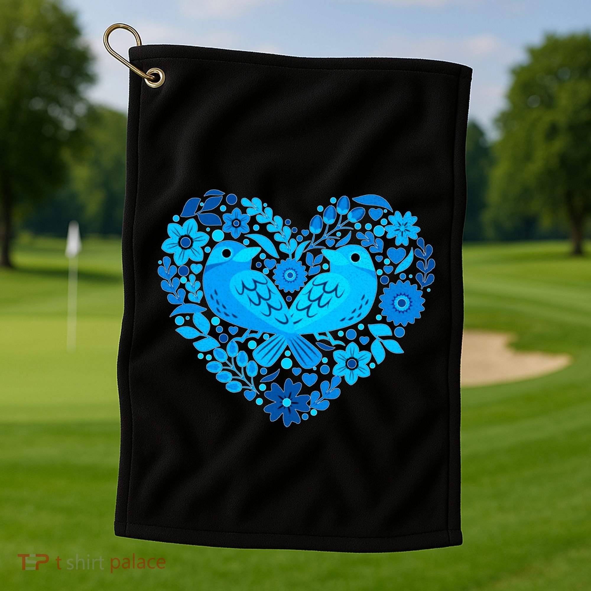 Secrets Blur Bird Heart Golf Towel