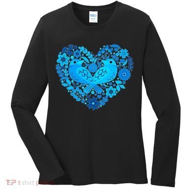 Secrets Blur Bird Heart Women's Long Sleeve Shirt