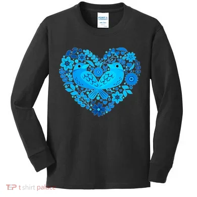Secrets Blur Bird Heart Kids Long Sleeve Shirt