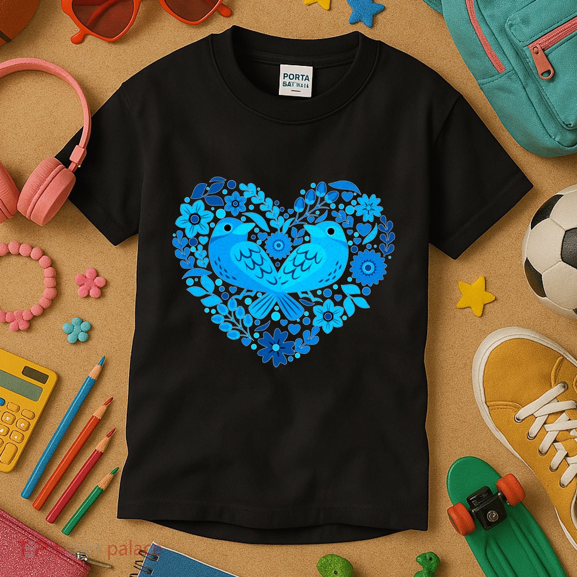 Secrets Blur Bird Heart Kids T-Shirt